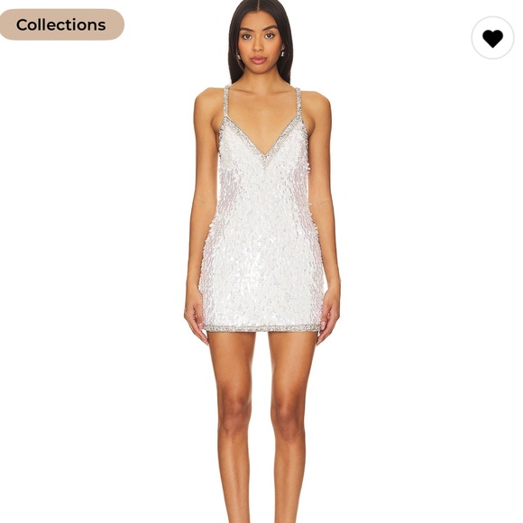 Retrofete REVOLVE Ivana Sparkling Mini Dress in White and Silver - Picture 4 of 12